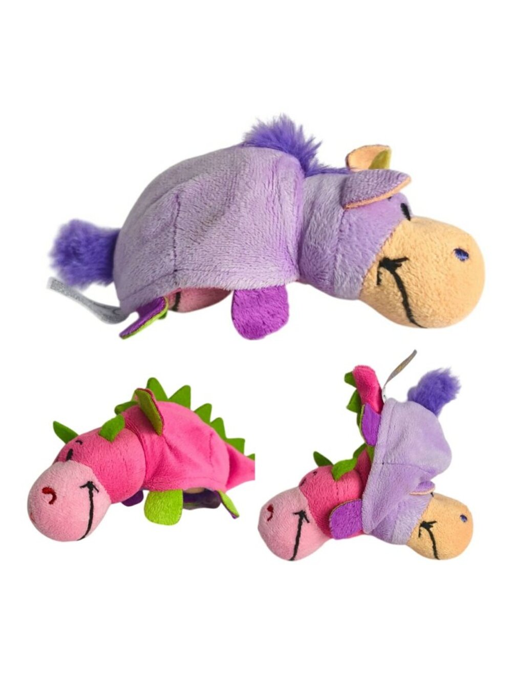 FlipZees Plush Dinosaur & Unicorn 7" Plush Reversible Toy Soft Stuffed Animal